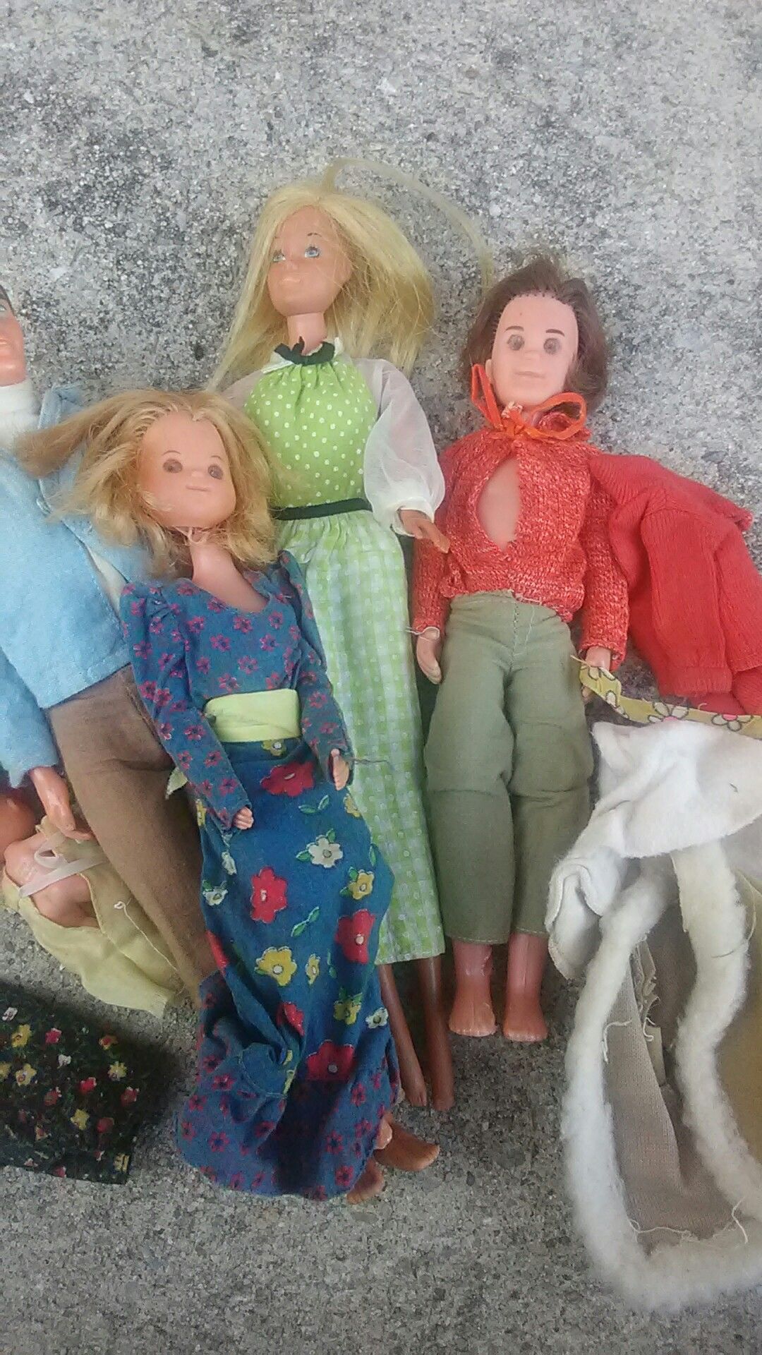 Vintage dolls need cleaning with clothes