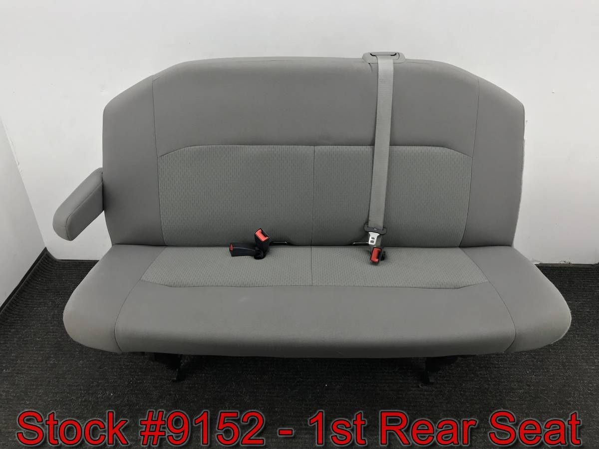 Gray Cloth Rear Bench Seat For A 2008 Through 2014 Ford E150 E250 E350 Econoline Stock #9152