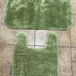 Olive Green Bath & Contour Rug Set 