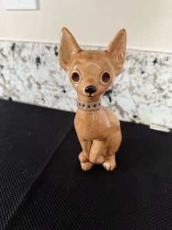 Adorable 1980 Pottery Chihuahua Figurine