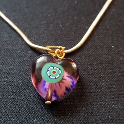 Owens Corning Dropped Glass Heart Charm