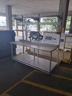Metal work bench desk