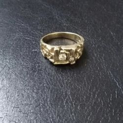 Vintage 10k Gold Diamond Nugget Ring Size 8
