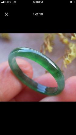 Jadeite jade green jewelry protection thin ring size11 certificate