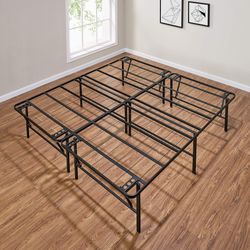 Mainstays 18 High Profile Foldable Steel King Platform Bed Frame Black
