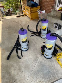 3 ProTeam Super CoachVac HEPA Backpack Vacuums