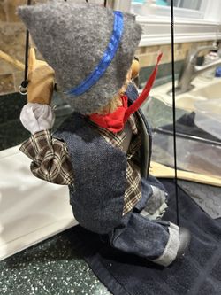 Vtg Tellon Collection Marionette Farm Boy Wood String Puppet