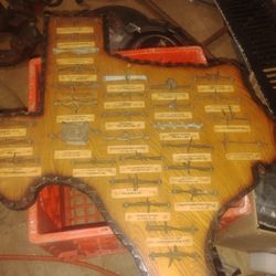 31 Patent Dated Barb Wire Collection On Cut Out Of Texas
