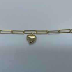 14 K Gold Paper Clip Bracelet. New