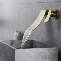 waterpar Single Handle Wall Mounted Bathroom Faucet in Brushed Gold