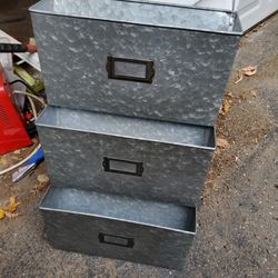 Galvanized  Files Or Mail Holder, Brand New 