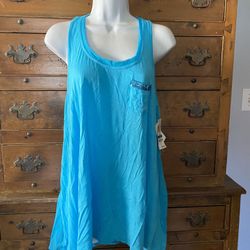 (N22) Womans Turquoise Sleeveless Tunic Top Size XL  By INC International Concepts 