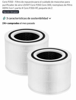 isinlive True HEPA Replacement Filter for LEVOIT Core P350/Core 300, Pack of 2