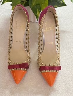 Christian Louboutin Studded PVC Bills Et Boule Bow Pumps