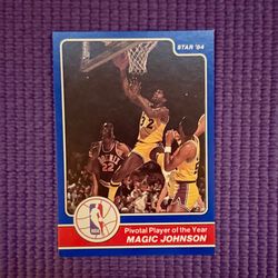 1984 Star Magic Johnson #6 Pivotal Player of the Year Basketball Sports Card NBA