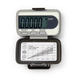 New Deluxe Pedometer - Extra Large Digital Display Indicating Steps Taken, Distance Covered & Calories Burned - Attachment Clip & Security Strap Incl.