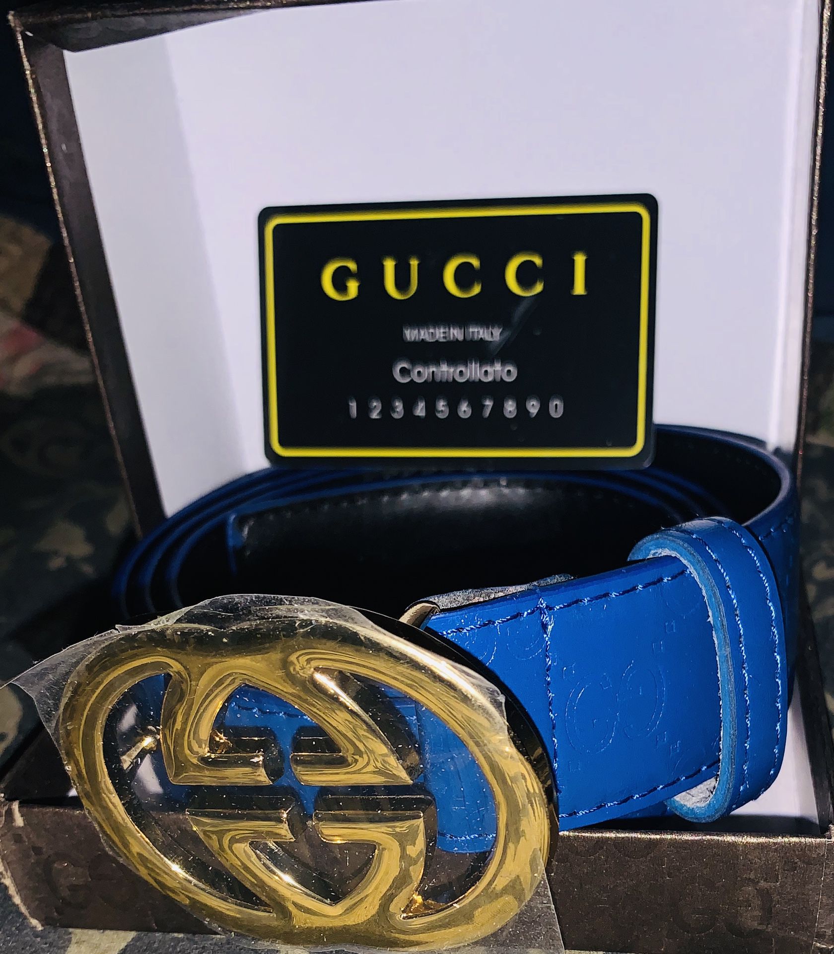 Gucci belt blue
