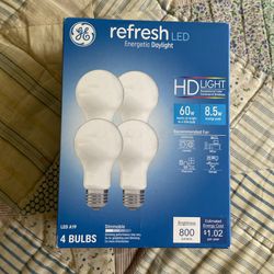 GE Refresh LED 8.5W (60W) Energetic Daylight 800 lumens Dimmable HD 4-bulbs