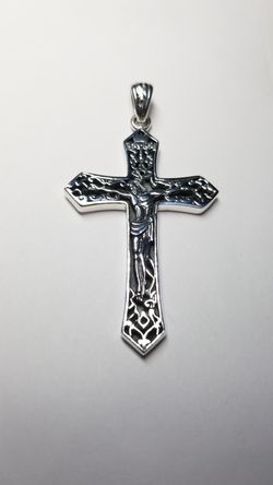 925 Sterling Silver Necklace Cross .