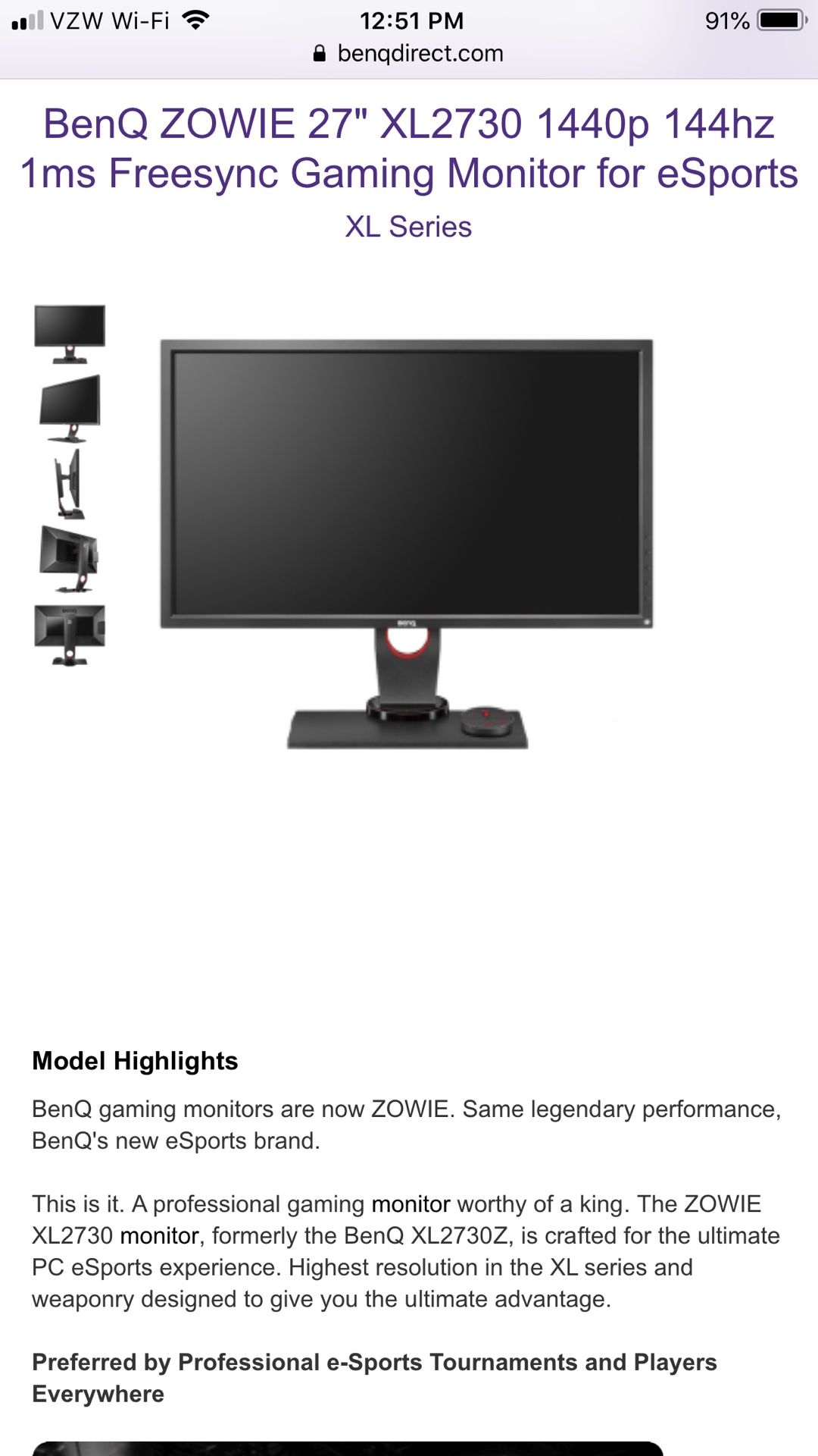 Benq zowie xl2430 2025 freesync