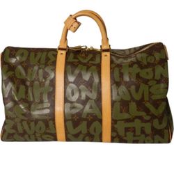 Authentic Louis Vuitton RARE Graffiti Keepall Travel Bag  