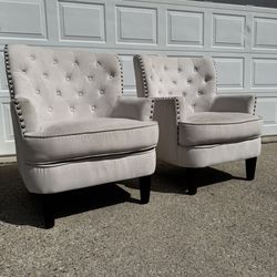 Set Of Modern Tufted Arm Chairs