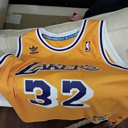 Magic Johnson Autographed Hardwood Classic Jersey PSA
