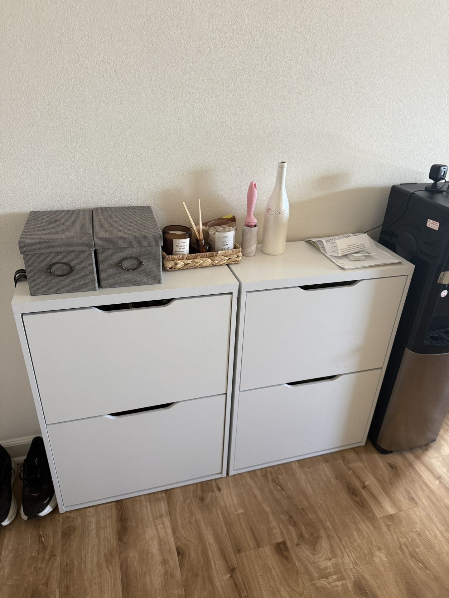 Shoe Cabinet with 2 Flip Drawers – $35