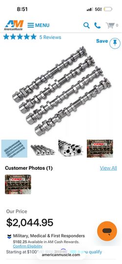 11-14 Mustang GT) cams