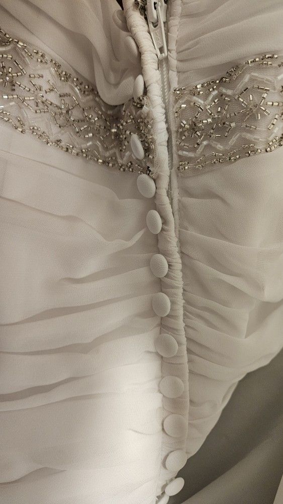 White beaded vintage inspired David's bridal gown