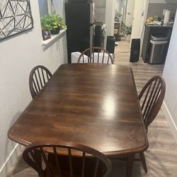 Solid Wood Dining Table +4 Chairs