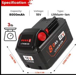 Replacement Batteries 8.0 (fits Milwaukee tools)