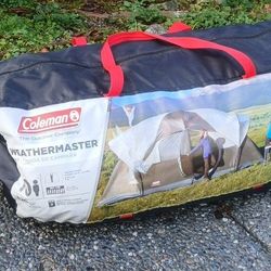 Coleman WeatherMaster 10-Person Camping Tent with Rainfly & Room Divider, Spacious Weatherproof Family Tent with Carry Bag