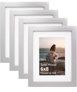 Brand new Set of 4 picture frame 6x8 Light Grey