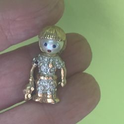 Carolee Boy Pin/brooch diamond and pearl