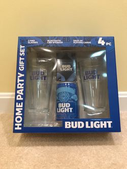 Bud Light Home Party Gift Set Blue 4 Pieces