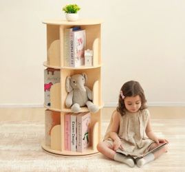 Ebern Designs Rotating Bookshelf, Small Footprint, Large Capacity Corner Bookcase