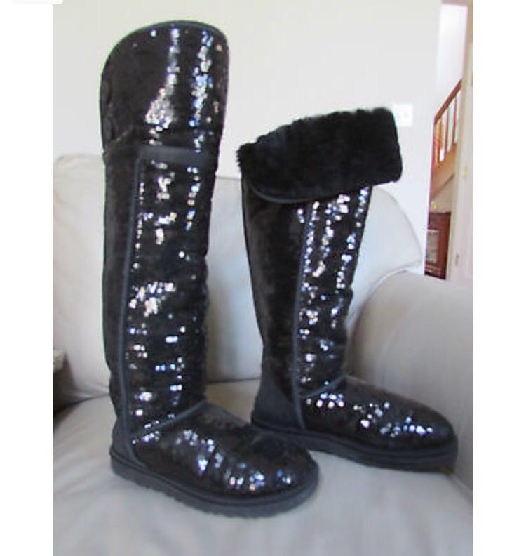 Over the knee sequin Bailey button size 8
