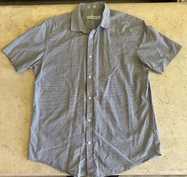 CALVIN KLEIN Short Sleeve Button Down Shirt Grey Gray Men’s M Medium