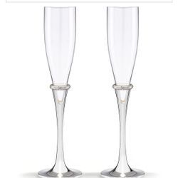 New Lennox Devotion Champagne Flute Set Pair Wedding Birthday Celebration