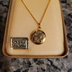 Tiny Vintage 1/2" Locket With Necklace