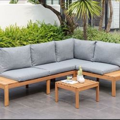 BRAND NEW 3 Piece 100% FSC Certified Hardwood Patio Seating Set |
