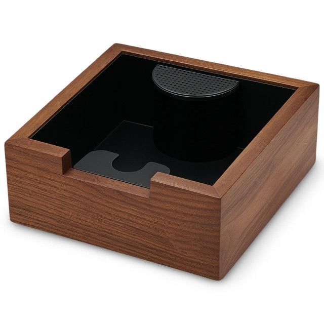 KNODOS Wooden Espresso Knock Box Walnut Dump Bin for Coffee Grounds Disposal Durable, Shock-Absorbent Espresso Machine Accessories, Easy to Clean Tamp