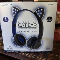 Sentry Light Up Cat Ear Folding Headphones With Mic