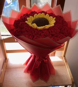Crochet Rose Bouquet