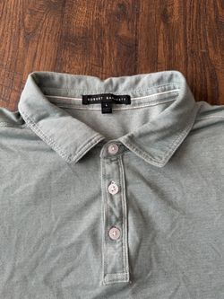 Robert Barakett Men's Large Sage Green Cotton Pique Polo
