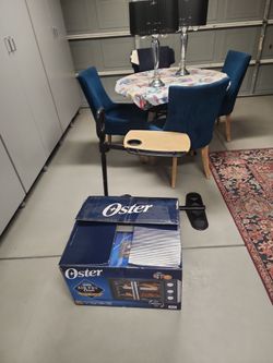 Table and 4 chairs 2 night light air fryer and small stand