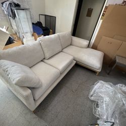 Castlery - Right Facing Owen Chaise Sectional Sofa in natural