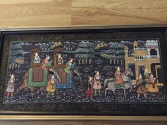 India framed wall art 21 1/2 long x 11 wide great condition