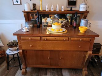 American Empire Revival Oak Buffet